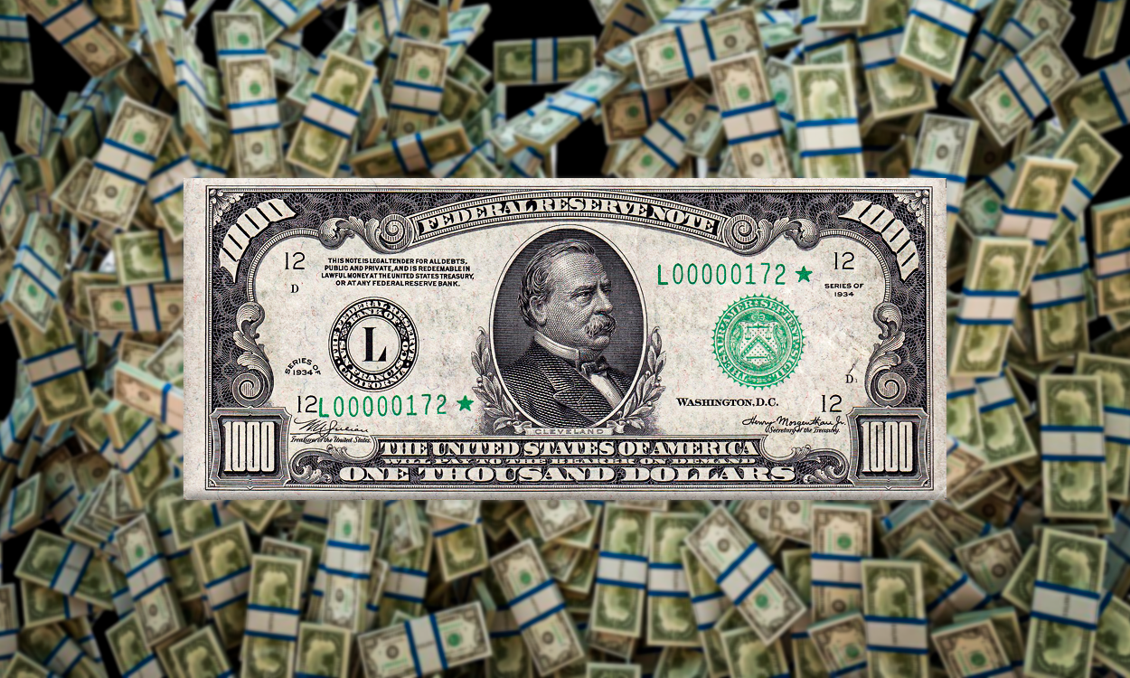 
                                 El billete de mil dólares americanos, impreso en la Guerra Civil, con el que podrías ganar 2 millones de dólares 
                            