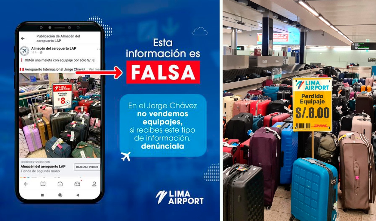
                                 ¿El aeropuerto Jorge Chávez está vendiendo equipajes olvidados a S/8? Entidad lanza advertencia a sus pasajeros 
                            