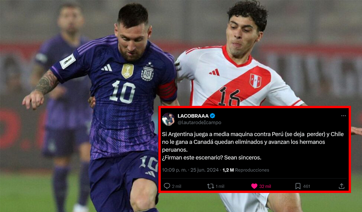 
                                 Argentinos piden que su selección pierda para que Perú clasifique y dejar fuera a Chile 
                            