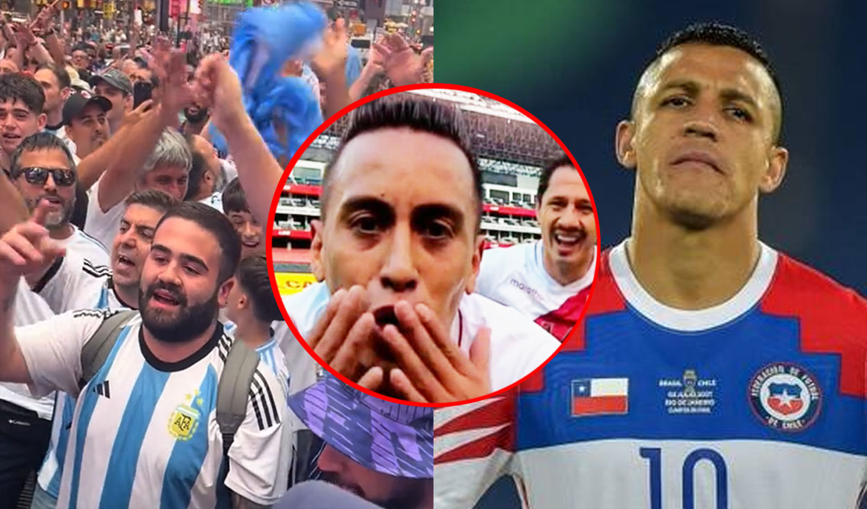 
                                 Hinchas de Argentina lanzan polémica barra para dejar fuera a Chile de la Copa América: “Somos peruanos” 
                            