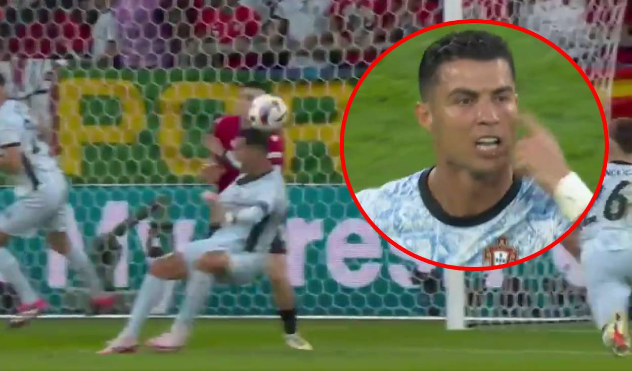 
                                 Cristiano Ronaldo pidió penal: le jalaron la camiseta, cayó y se ganó la amarilla por reclamar 
                            