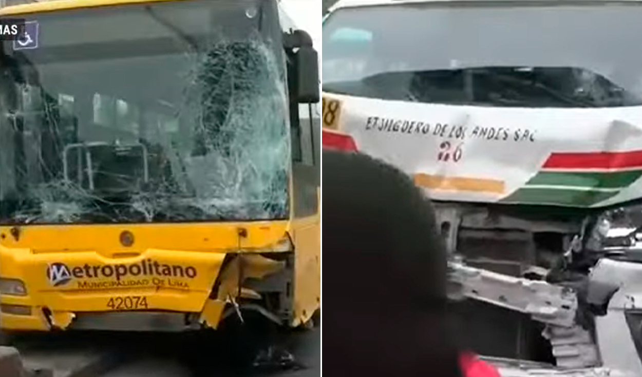 
                                 Bus del alimentador del Metropolitano provocó múltiple choque en Comas: dejó 11 heridos 
                            