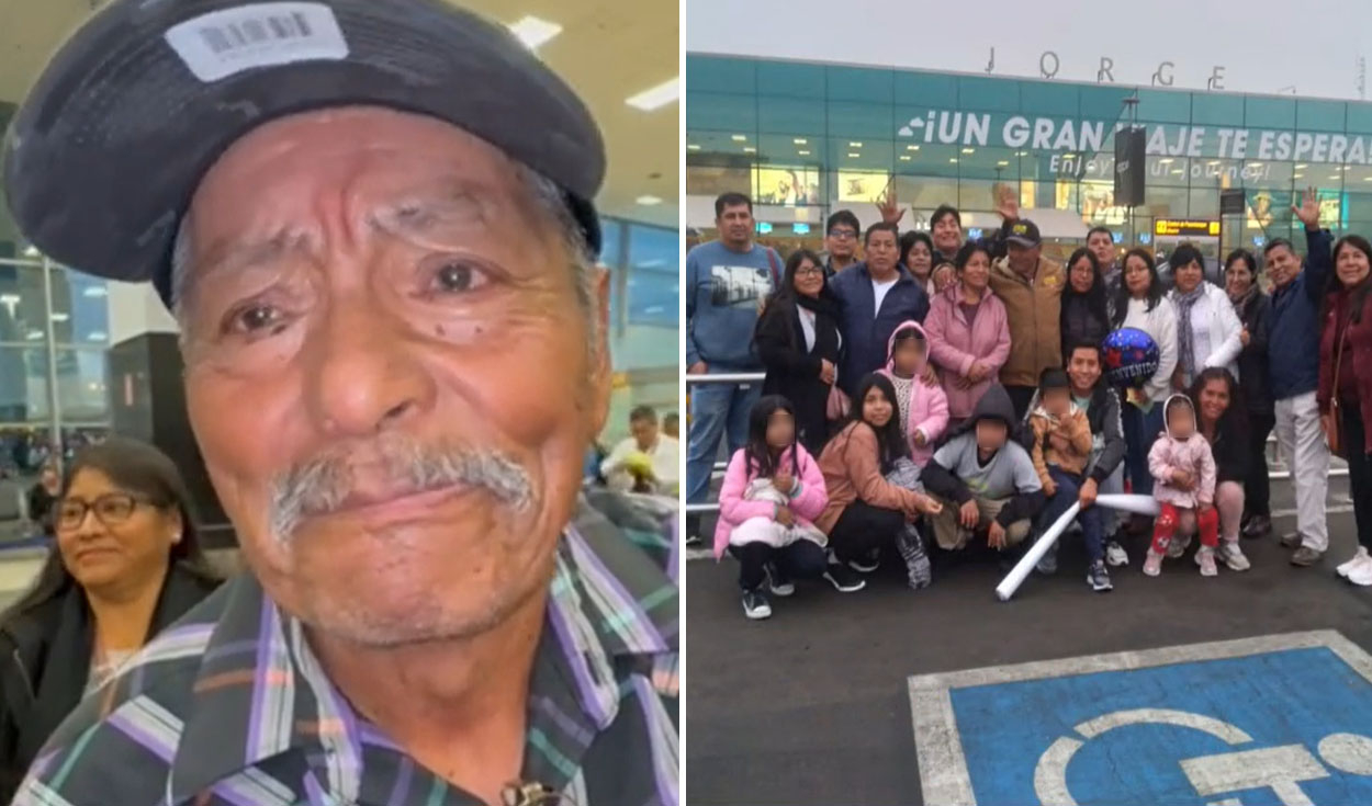 
                                 Peruano que vivía en Estados Unidos llora de emoción al reencontrarse con su familia después de 37 años 
                            