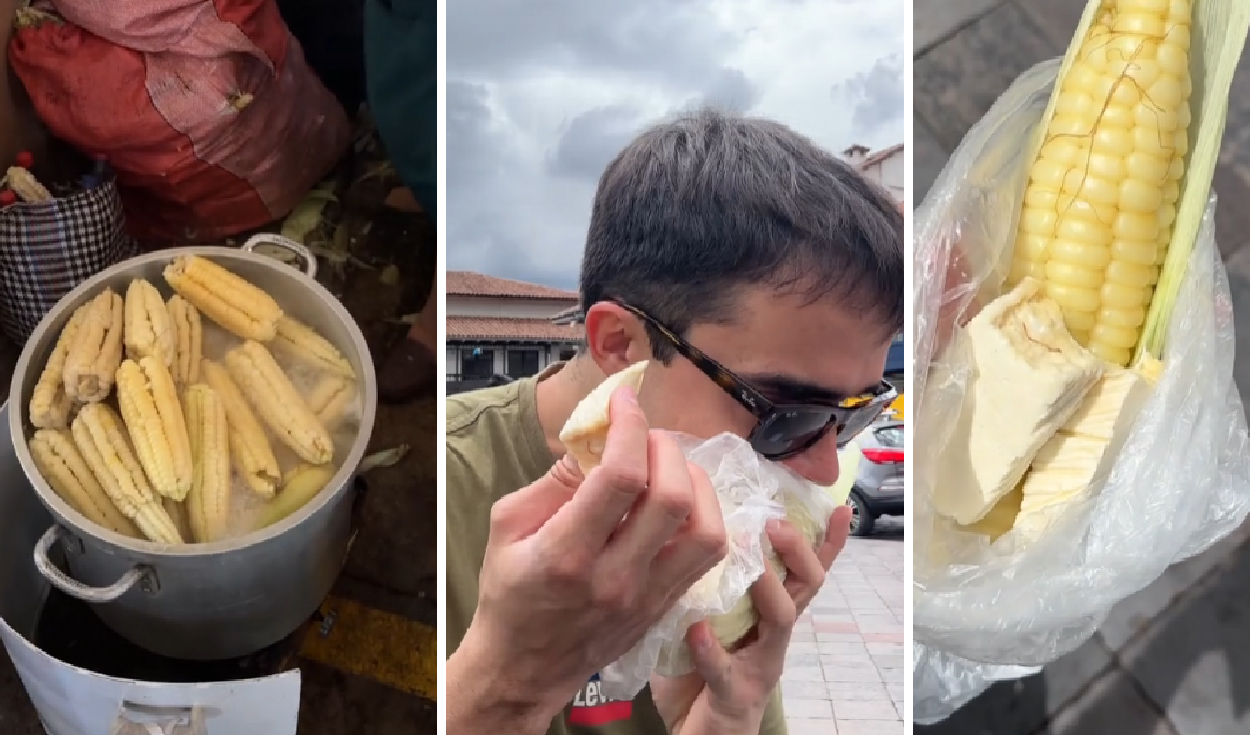 
                                 Español quedó fascinado con el choclo con queso: “Una de mis comidas favoritas callejeras de Perú” 
                            