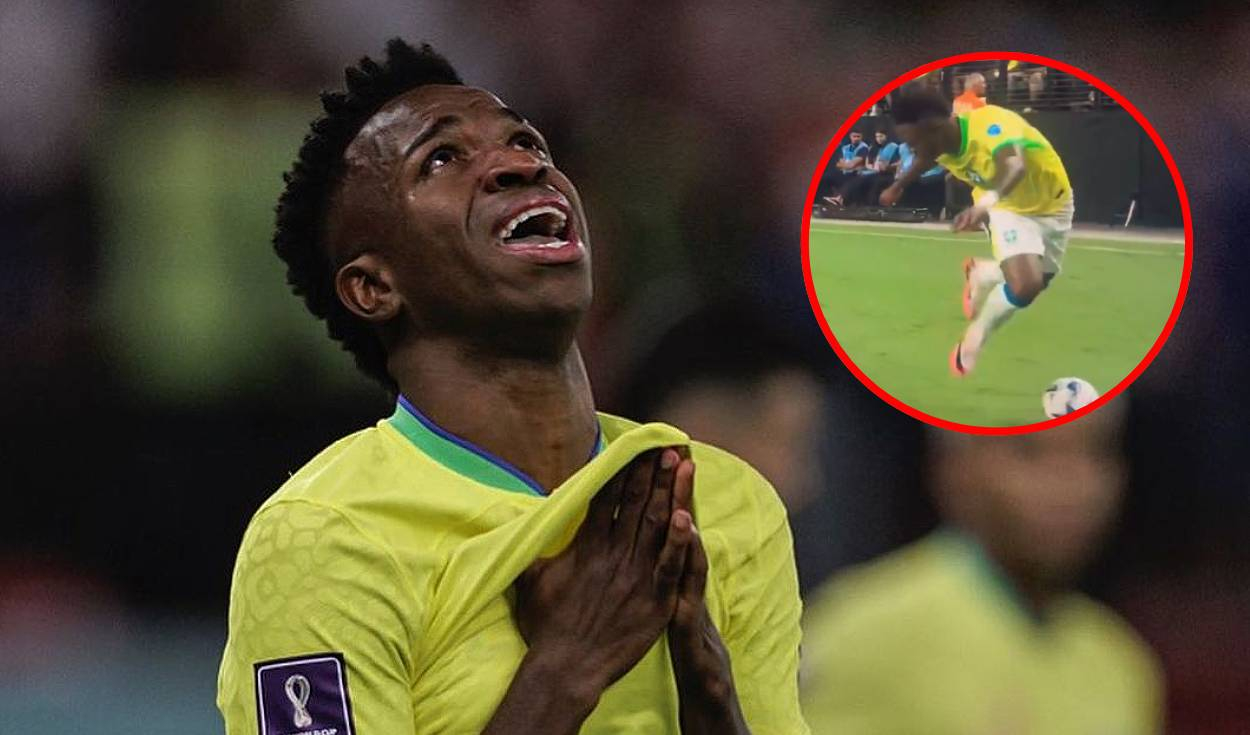 
                                 Vinícius intenta jugada a lo Neymar, pero le sale un ‘blooper’ y causa burla en redes 
                            