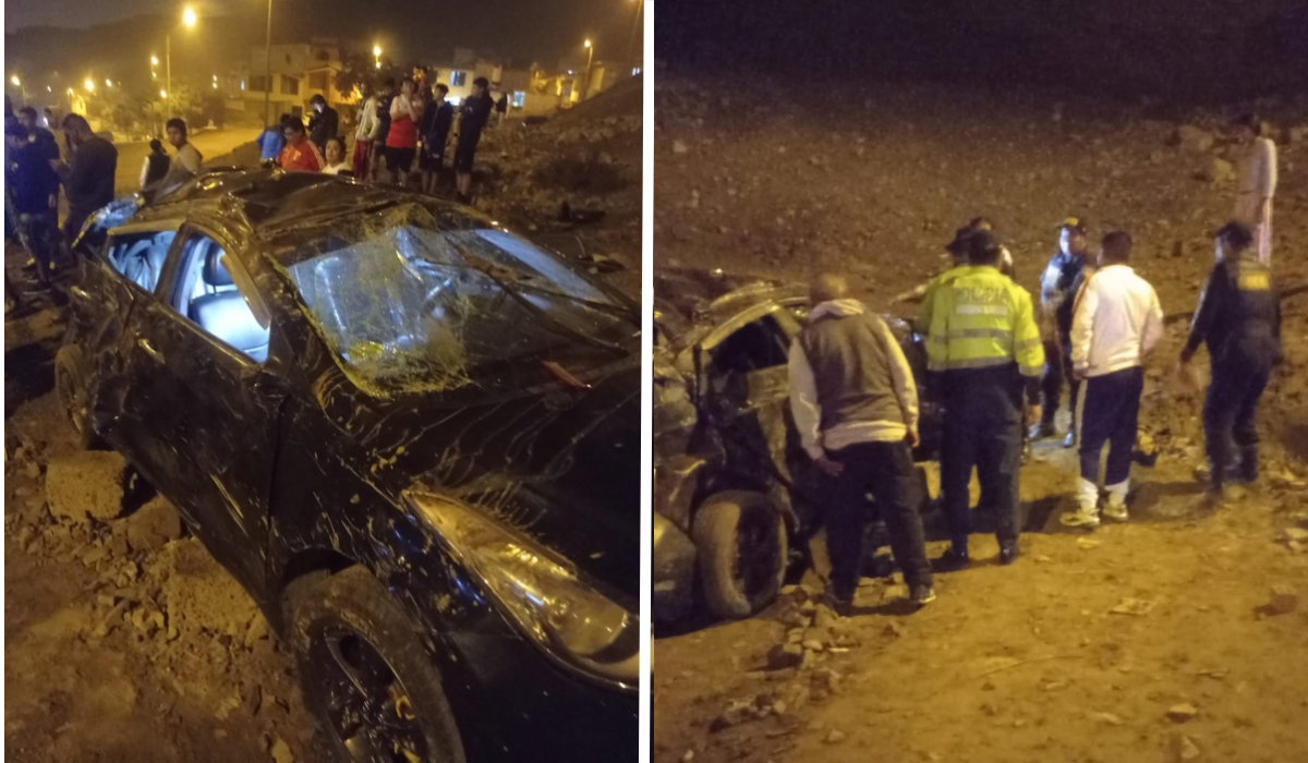 
                                 Accidente en Ventanilla: despiste de automóvil deja 4 heridos por volcadura 
                            