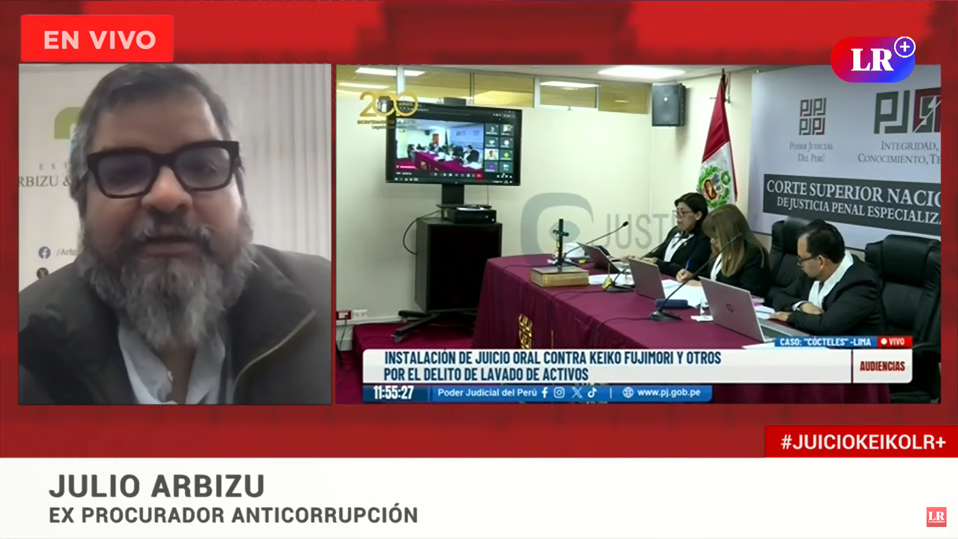 
                                 Julio Arbizu advierte que juicio podría ser utilizado políticamente por Keiko Fujimori para sus intereses 
                            