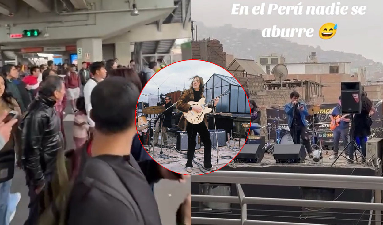 
                                 Como Los Beatles: jóvenes improvisan concierto en techo de casa al frente del Metro de Lima 
                            
