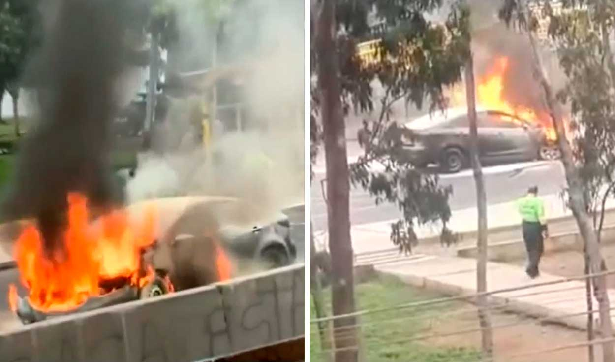 
                                 Callao: vehículo se incendia en la avenida Colonial 
                            