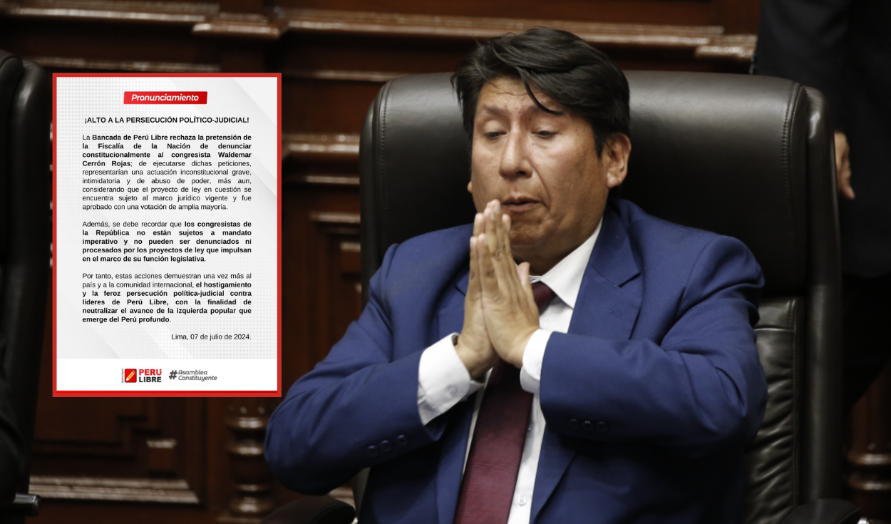 
                                 Perú Libre rechaza recomendación de Fiscalía de denunciar constitucionalmente a Waldemar Cerrón 
                            