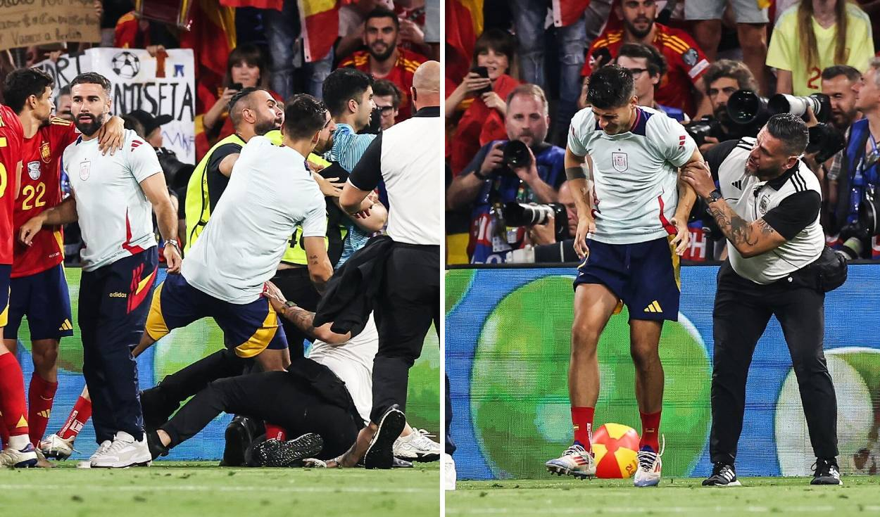 
                                 Álvaro Morata se perdería la final de la Eurocopa: hombre de seguridad le dobló el tobillo por sacar a hincha 
                            