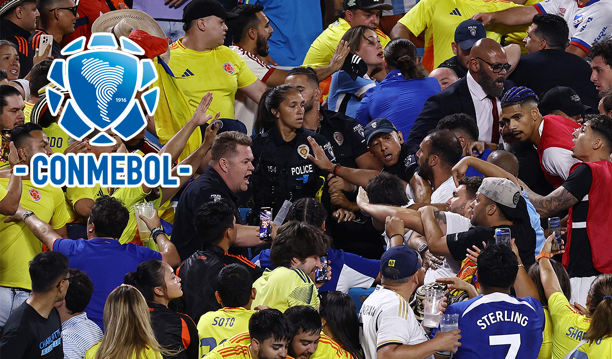 
                                 Conmebol emitió tibio comunicado tras pelea entre jugadores e hinchas al final del Uruguay vs. Colombia 
                            