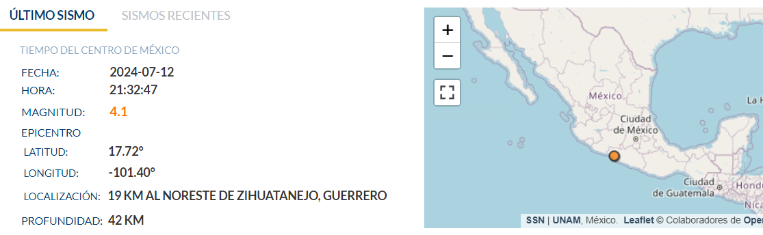 temblor mexico | sismo | reporte SSN