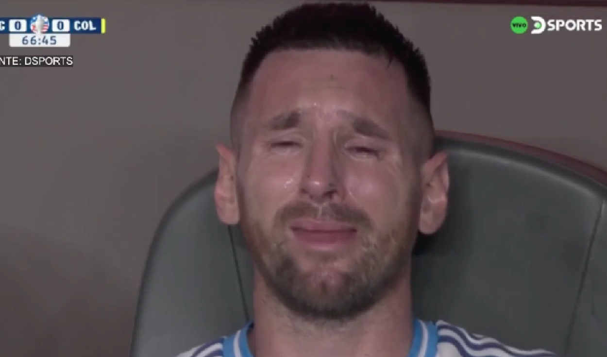 
                                 Lionel Messi rompió en llanto tras lesionarse y ser cambiado en la final de la Copa América 
                            
