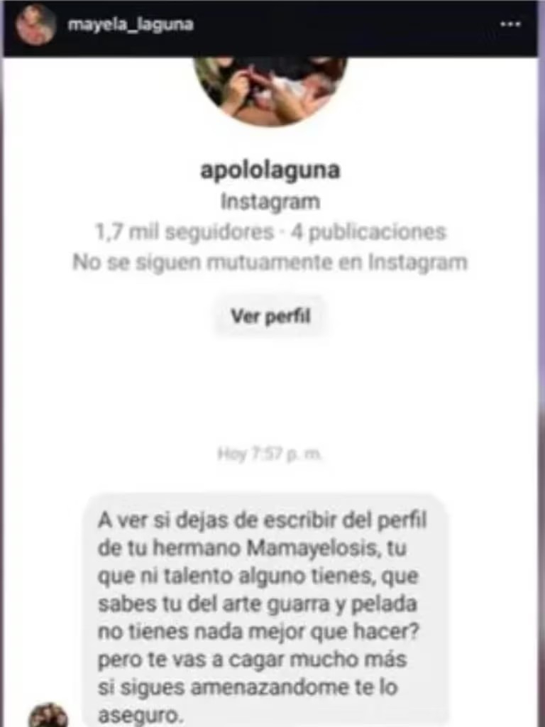 Mayela Laguna prefirió quitar de sus historias de Instagram las amenazas que recibió para no generar más violencia. Foto: Instagram/ Mayela Laguna
