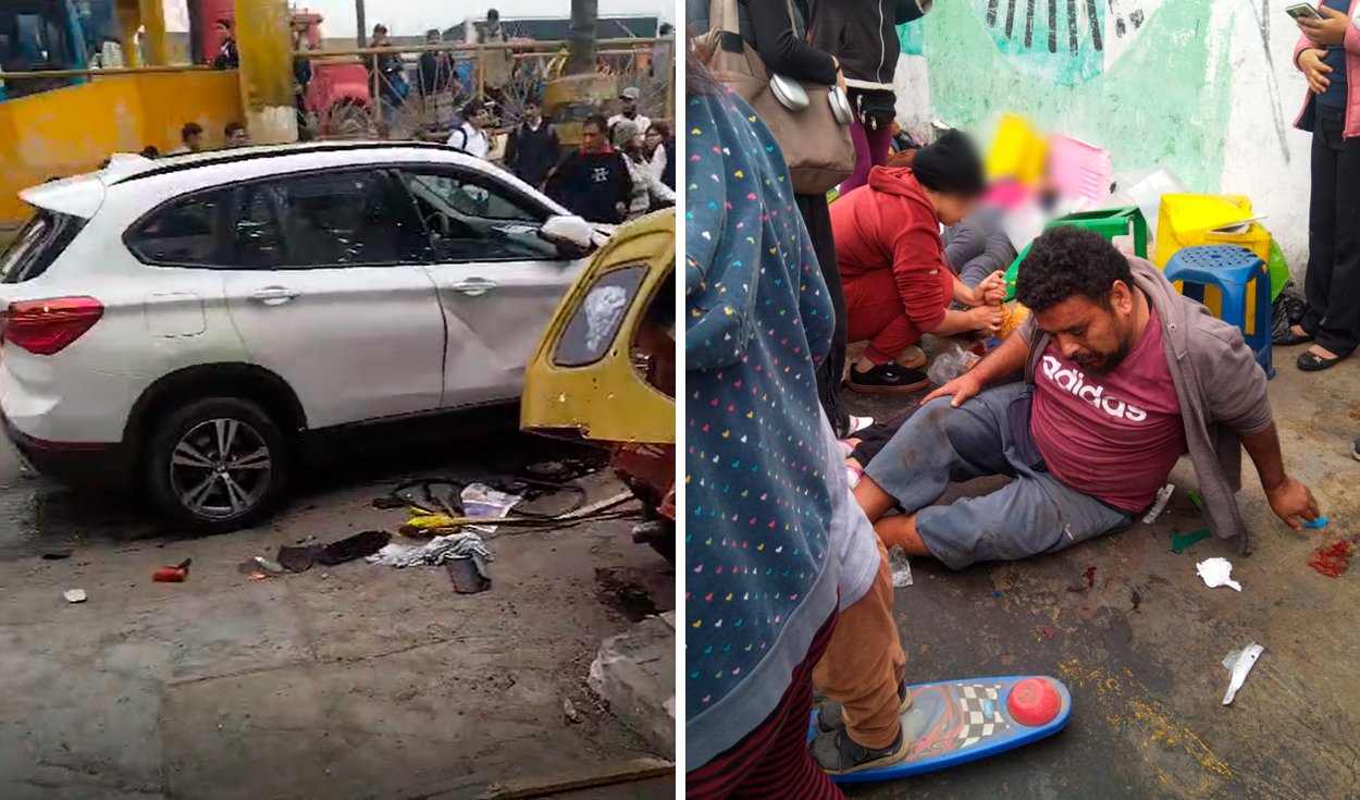 
                                 Los Olivos: auto embiste puestos de ambulantes en la Panamericana Norte y deja cerca de 20 personas heridas 
                            