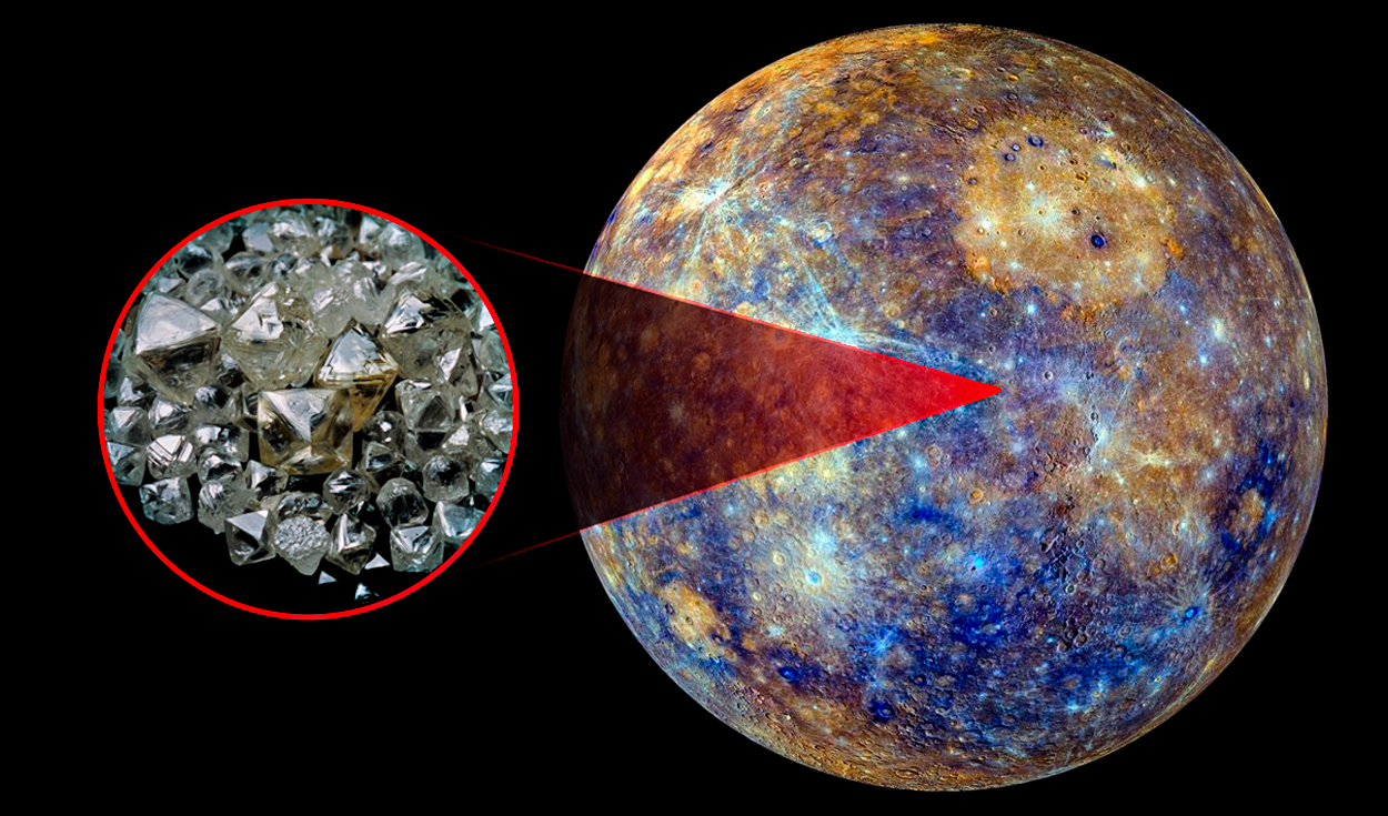 
                                 Científicos descubren en Mercurio un 'tesoro' de hasta 18 km de diamantes que se ocultaría bajo su superficie 
                            