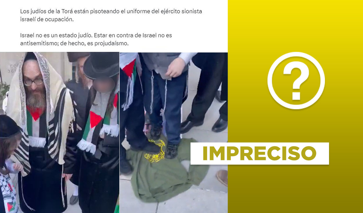 
                                 Video no expone a judíos pisoteando uniforme del Ejército israelí en el contexto de la actual guerra con Hamás 
                            