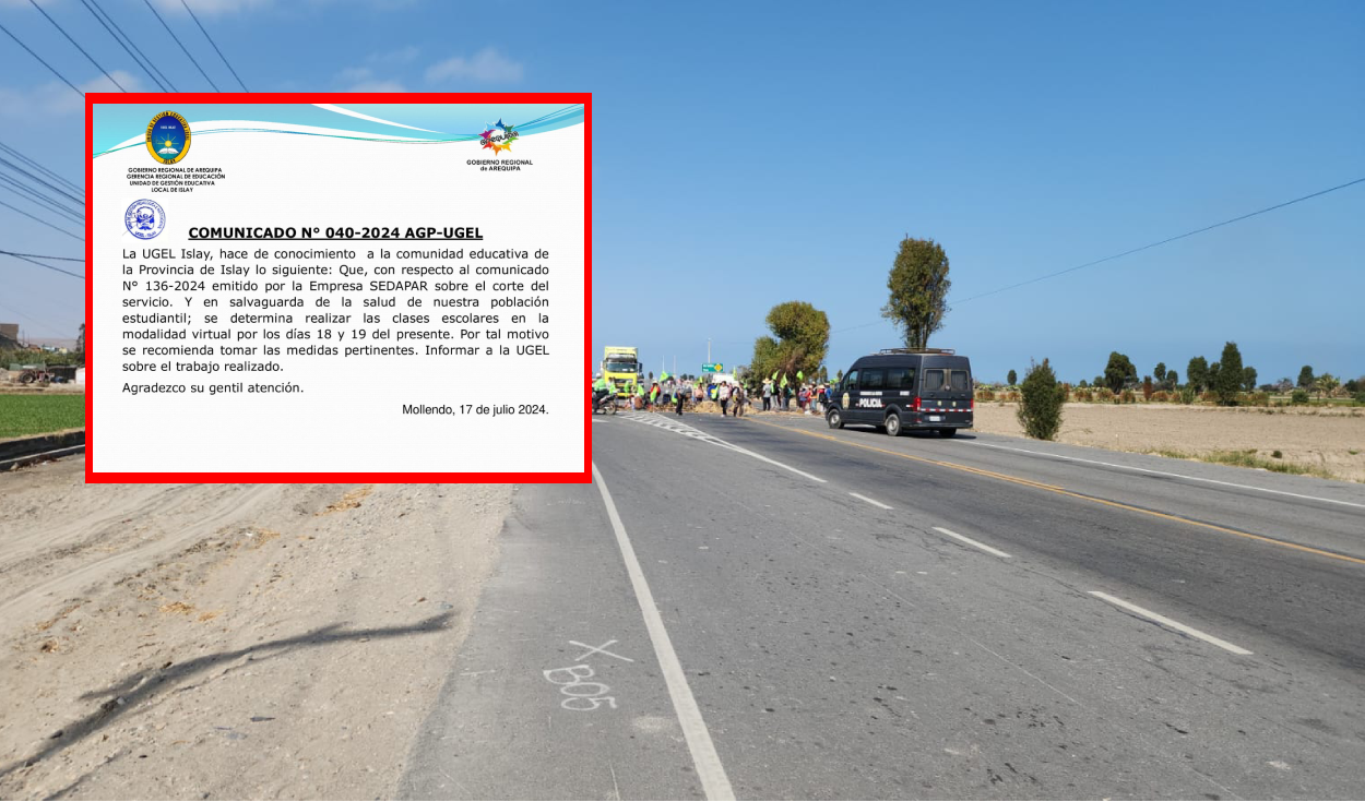 
                                 Tía María: UGEL anunció la paralización de actividades escolares en Islay, Arequipa 
                            