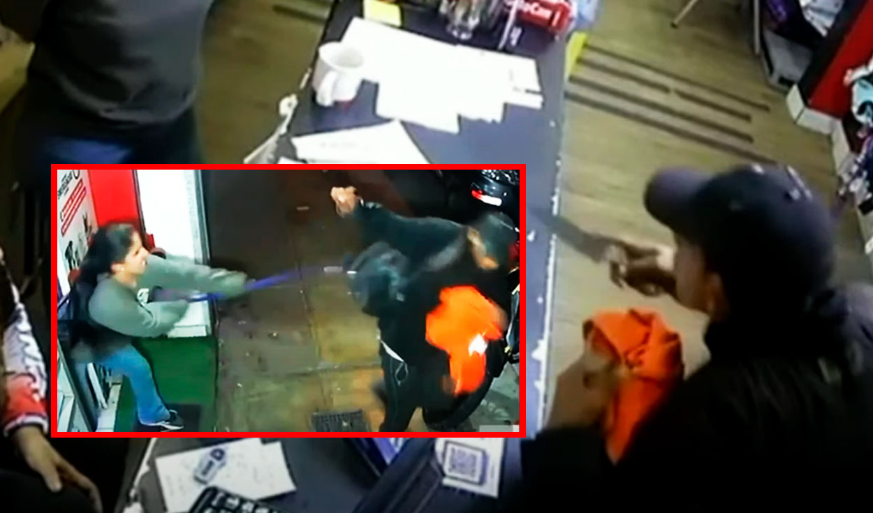 
                                 Mujer evita robo a escobazos en veterinaria de Callao: ladrón tenía un enorme cuchillo 
                            