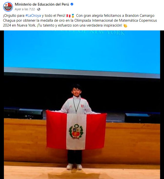 Olimpiada Internacional de Matemática Copernicus 2024 | Ministerio de Educación del Perú