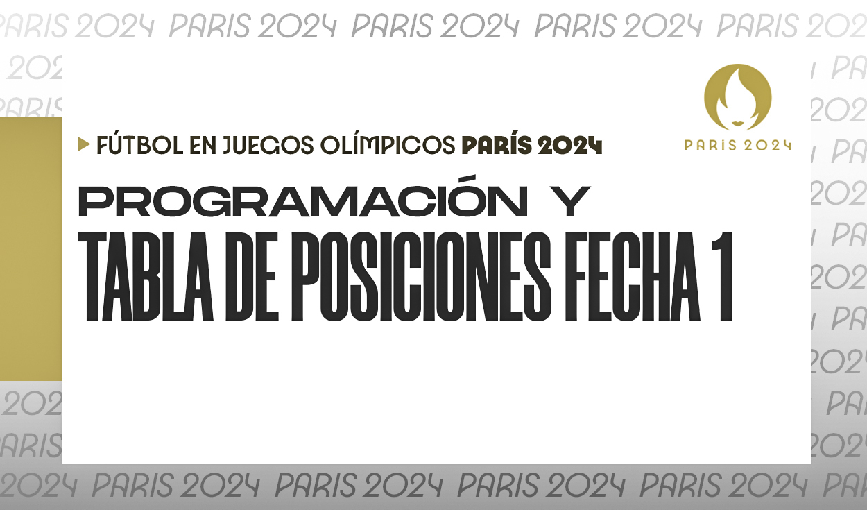 
                                 Programación de fútbol en los Juegos Olímpicos París 2024: tabla de posciones de la fecha 1 
                            