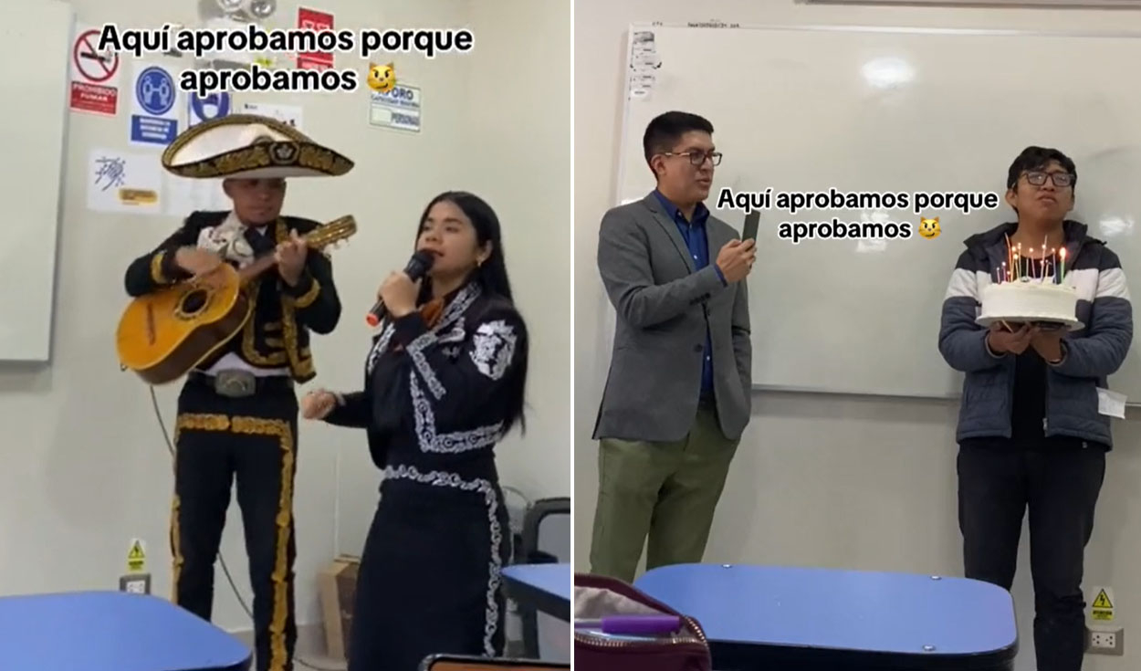 
                                 Alumnos peruanos contrataron mariachis para sorprender a su profesor en universidad y dicen: “Se aprobó” 
                            
