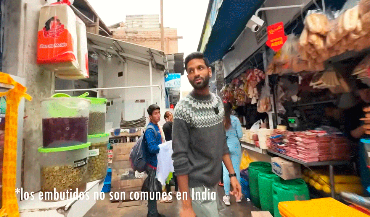 
                                 Extranjero va a mercado en Perú y se impresiona por variedad productos y precios: “Me da miedo tanta carne” 
                            