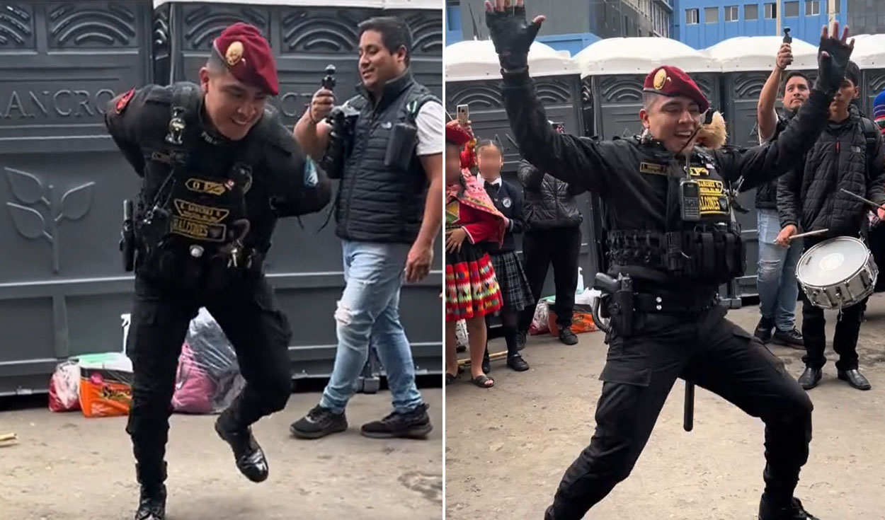 
                                 Policía peruano se luce con pasos de danza ante escolares y es elogiado: “Orgulloso de sus raíces” 
                            