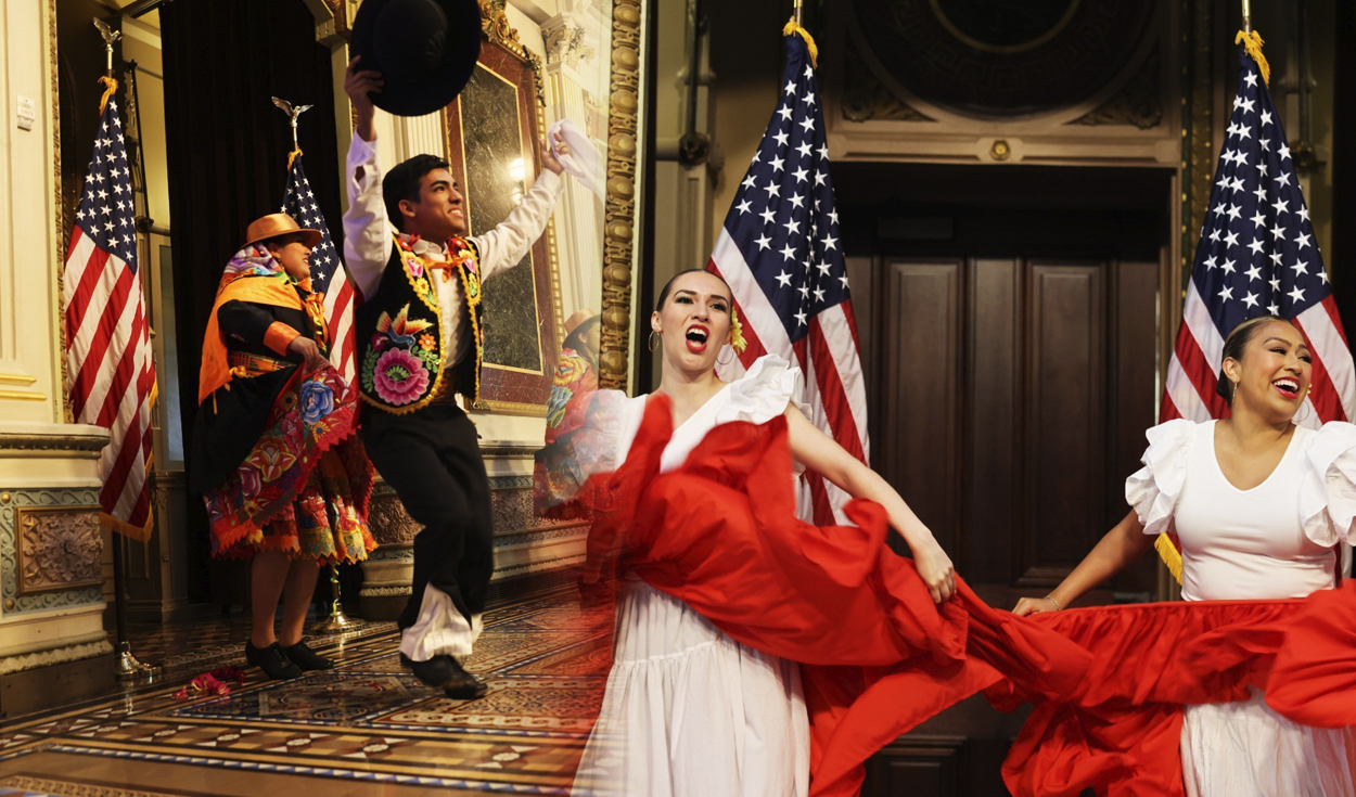 
                                 La marinera y el Huaylarsh en la Casa Blanca: la cultura peruana fue homenajeada en Estados Unidos 
                            