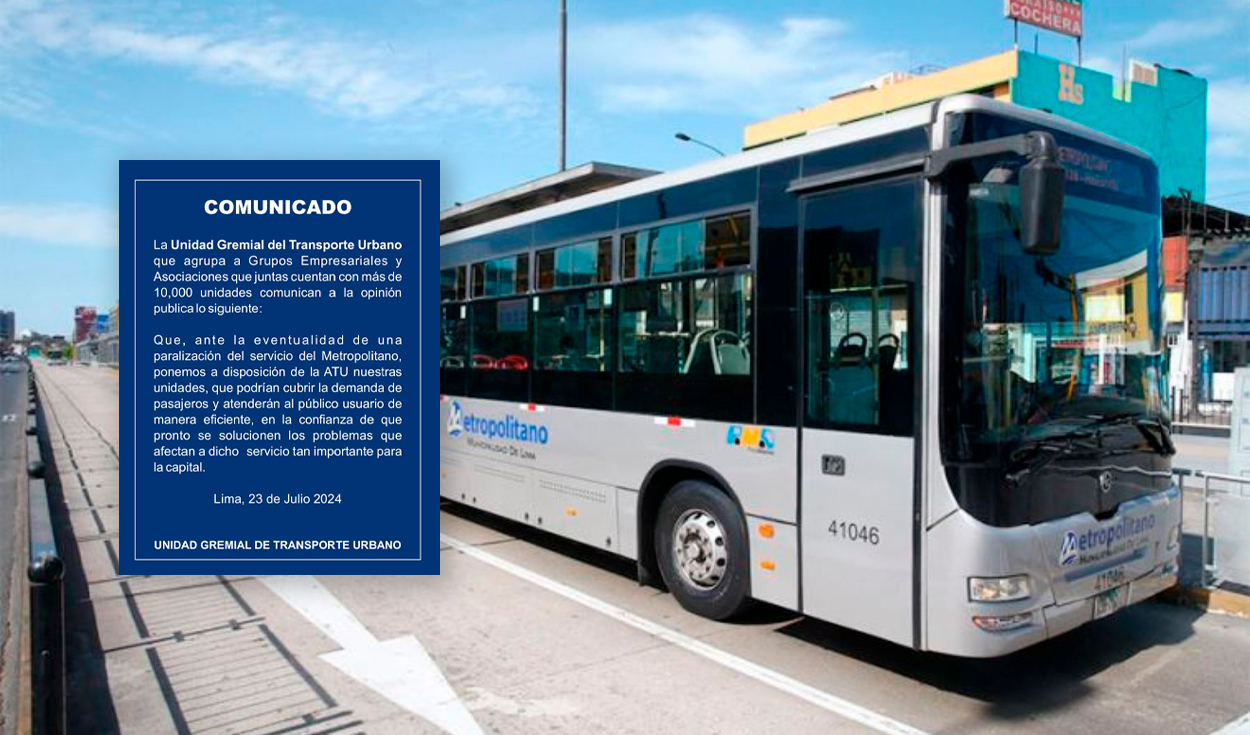 
                                 Gremio de transporte urbano anuncia disposición de más de 600 buses ante posible suspensión del Metropolitano 
                            