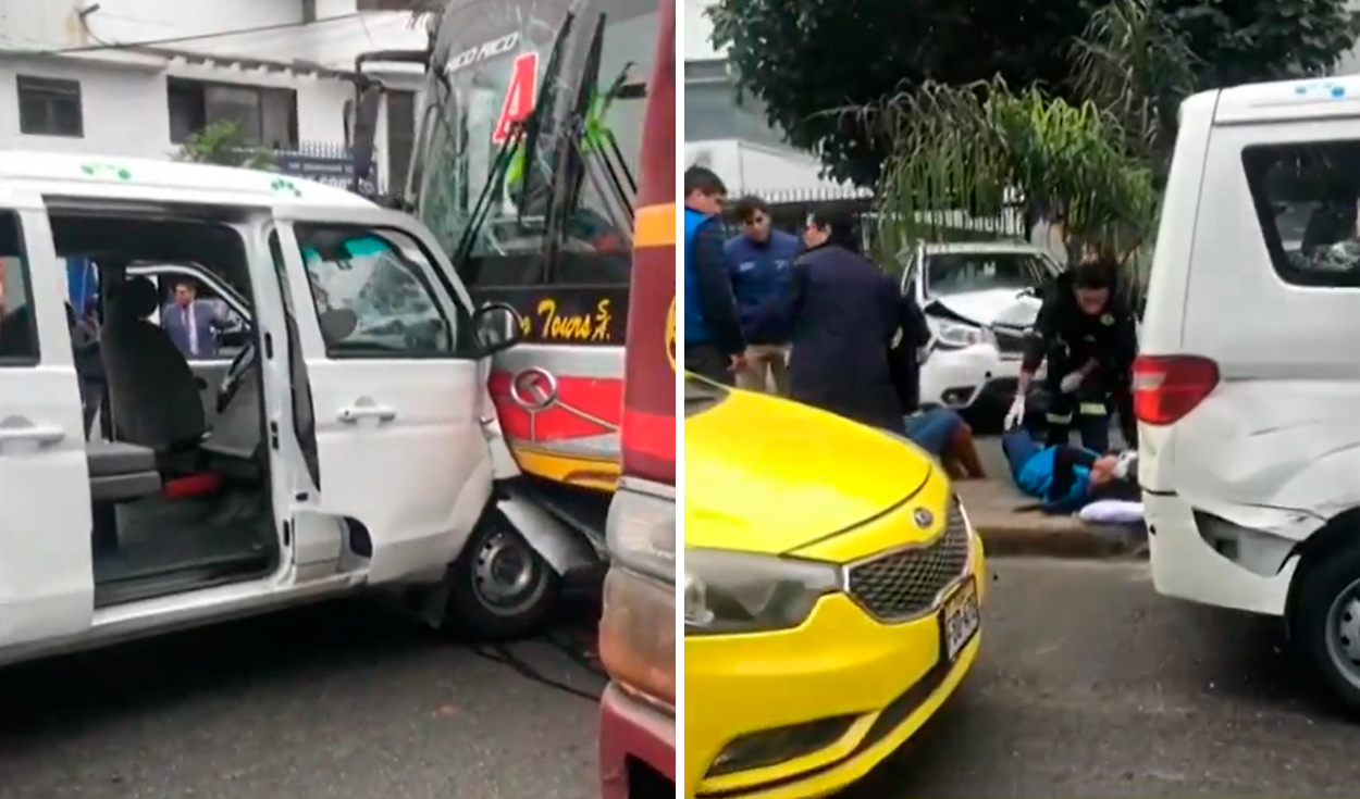 
                                 Accidente en Miraflores: múltiple choque en avenida Del Ejército deja varios heridos 
                            