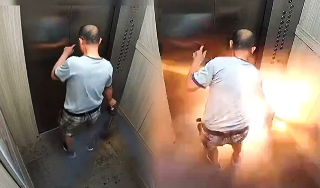 
                                 Hombre muere calcinado en elevador tras la explosión de una batería en China: cámaras de seguridad captaron los hechos 
                            