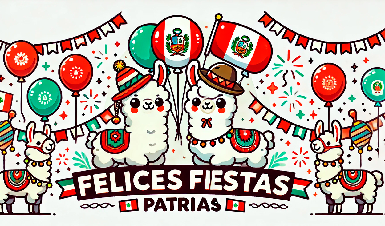 
                                 Imágenes con mensajes por Fiestas Patrias para este 28 de julio: ilustraciones para saludar al Perú en su día 
                            