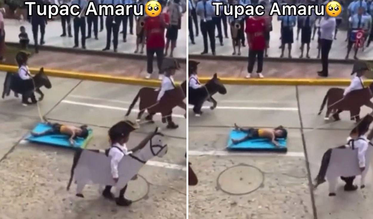 
                                 Niños representaron la ejecución de Túpac Amaru en desfile y dicen: “En efecto, es la historia del Perú” 
                            