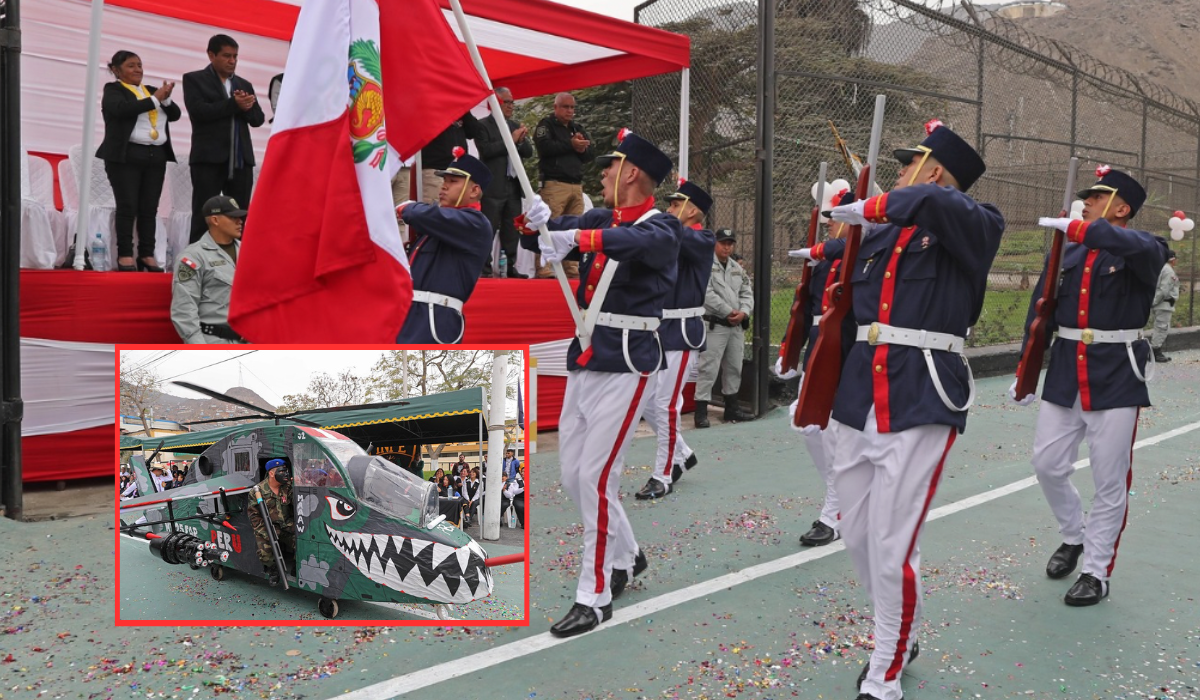 
                                 Celebración del Desfile Militar con 'armas de guerra' en penal Lurigancho y Pabellón 15 se corona ganador 
                            
