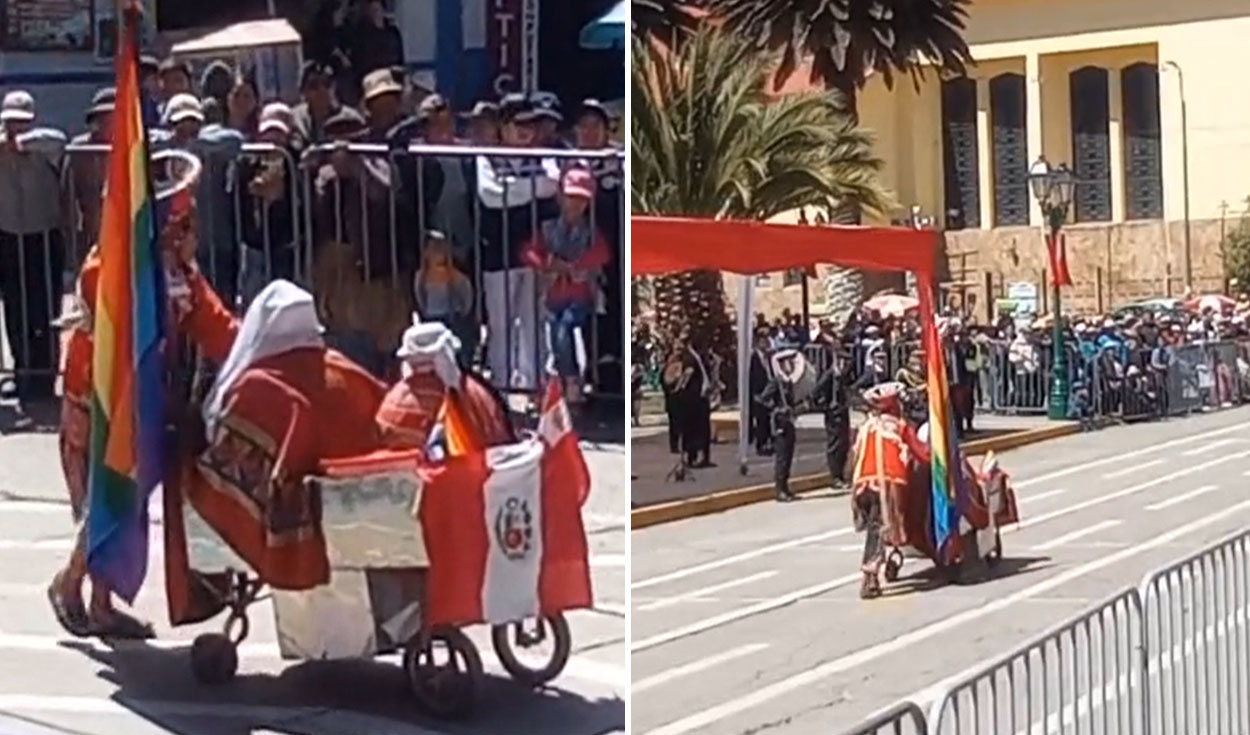 
                                 Vendedor peruano sorprende en desfile patriótico y fue ovacionado: “La banda volvió a tocar” 
                            