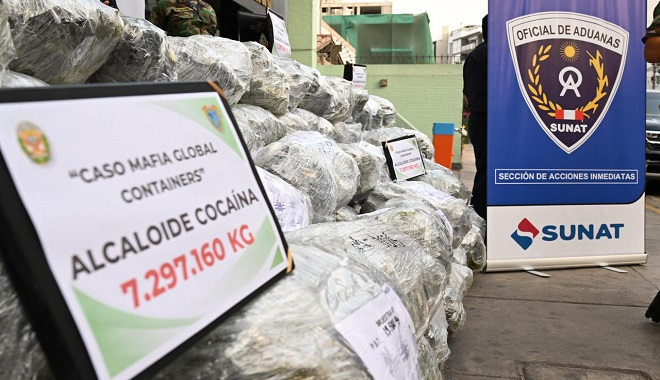 
                                 Cayó la incautación de cocaína en las aduanas del Perú 
                            