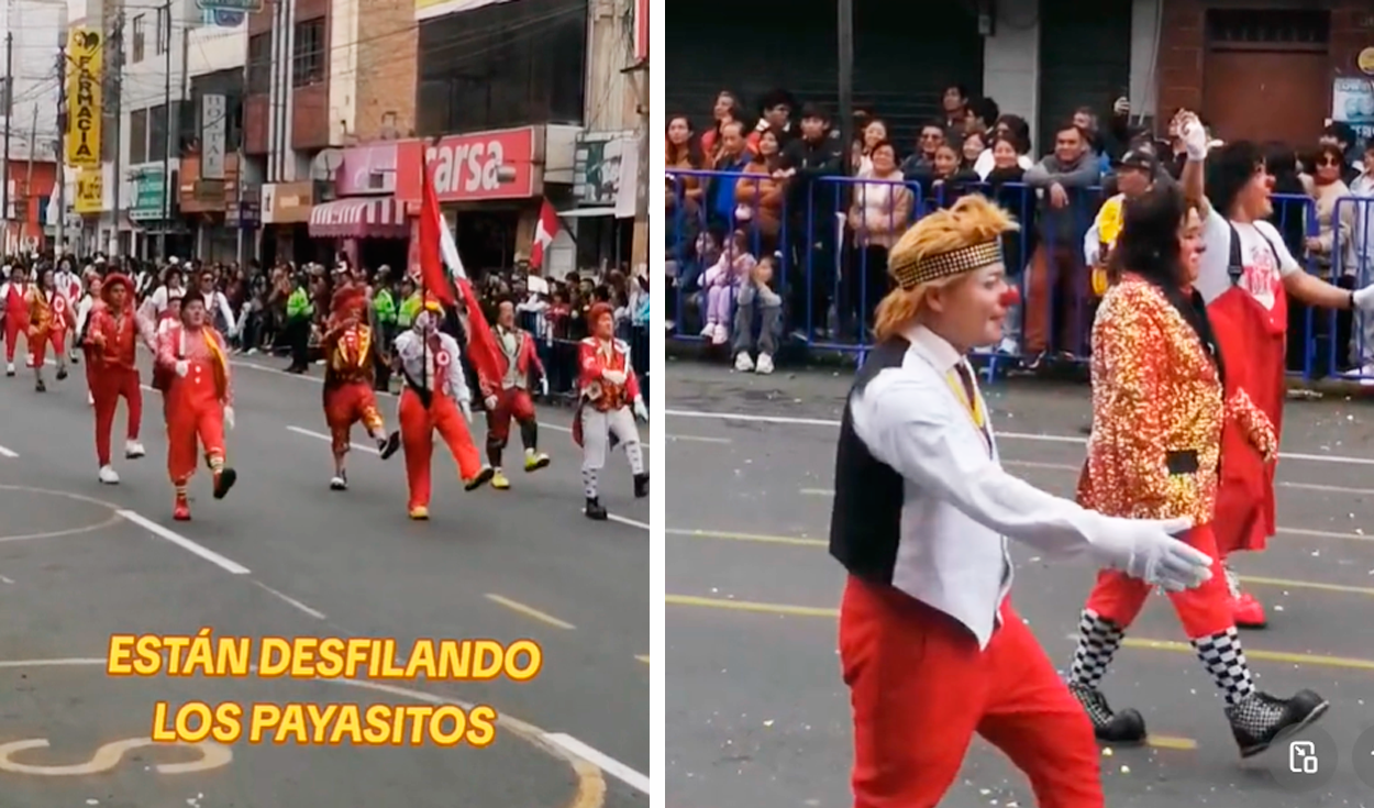 
                                 Payasitos participan en desfile por Fiestas Patrias y en redes bromean: “Abran paso, caballero” 
                            