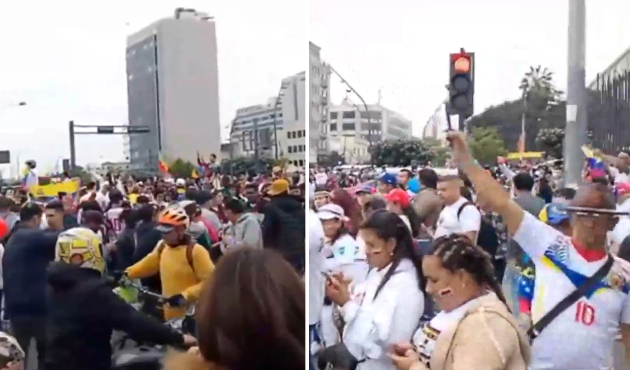
                                 Elecciones Venezuela 2024: venezolanos en Lima entonan 'Gloria al Bravo Pueblo' 
                            