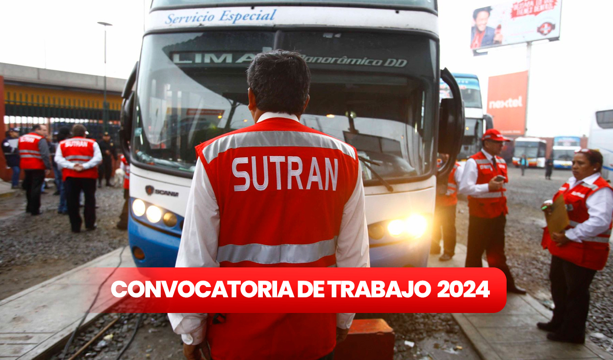 
                                 Sutran abre convocatoria de trabajo en Lima y regiones con sueldos de hasta S/8.500: conoce los puestos disponibles 
                            