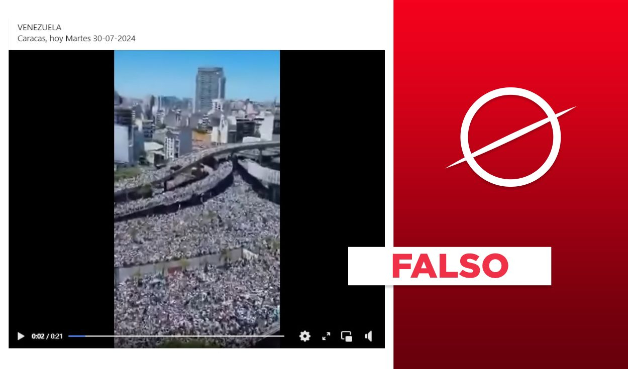 
                                 Video no expone protesta masiva contra Nicolás Maduro en Caracas, Venezuela 
                            
