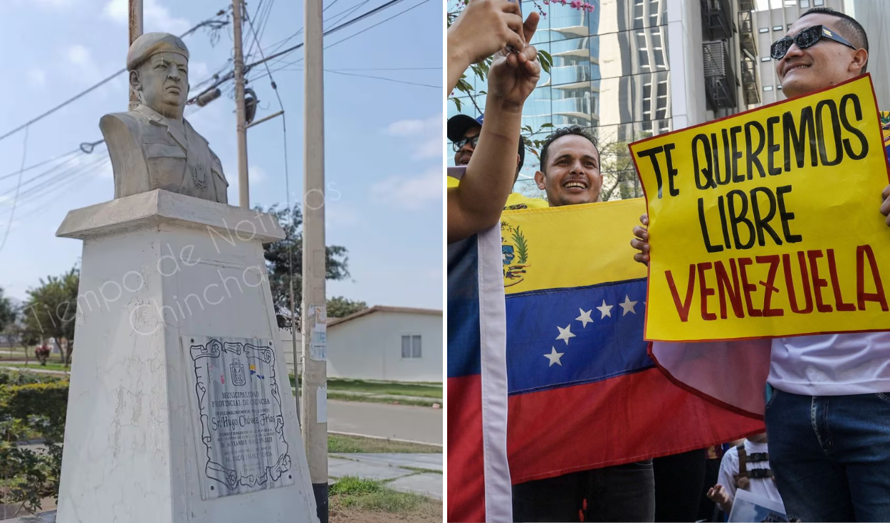
                                 Venezolanos piden retirar busto de Hugo Chávez en Chincha: 