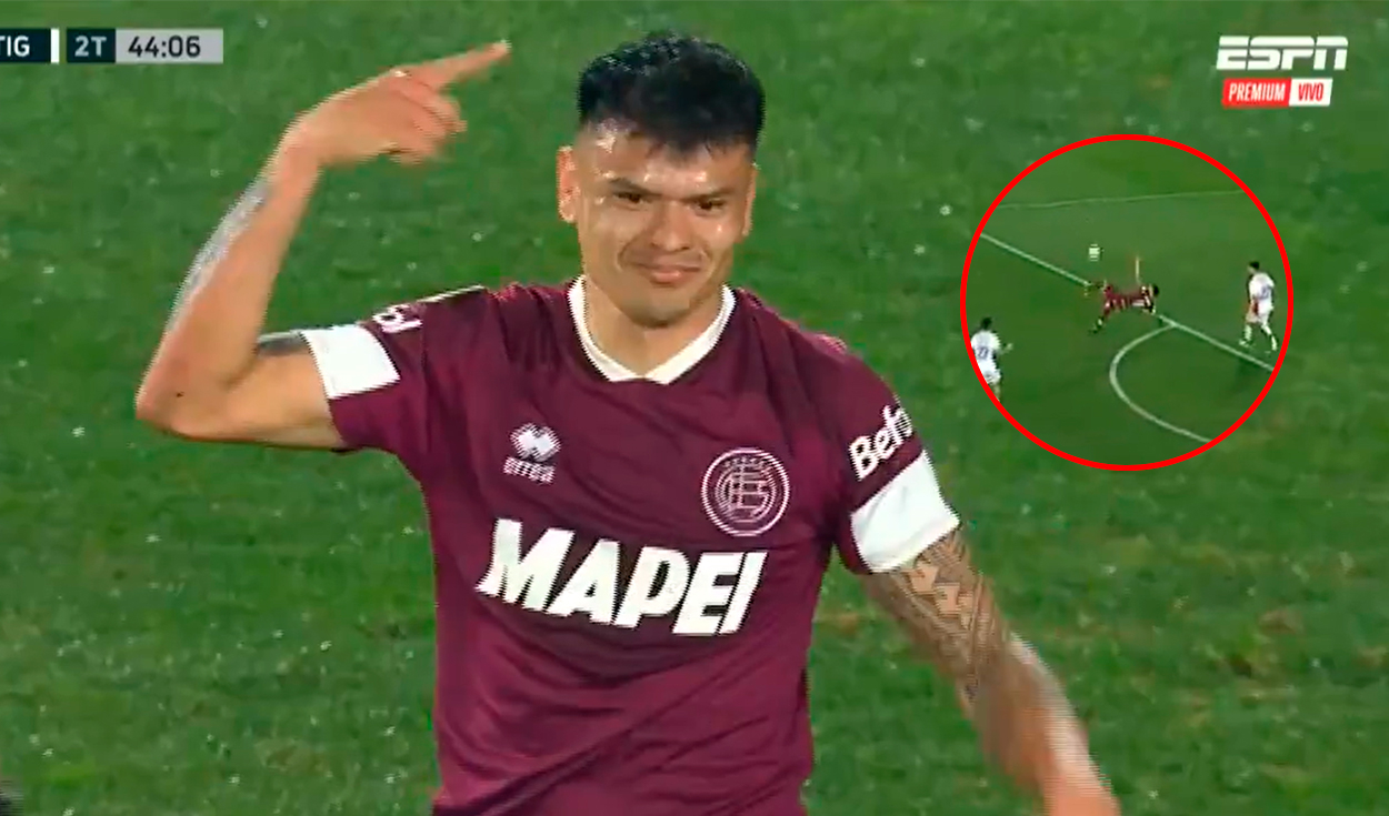 
                                 Walter Bou marcó descomunal golazo de chalaca en el triunfo de Lanús ante Tigre por la liga de Argentina 2024 
                            