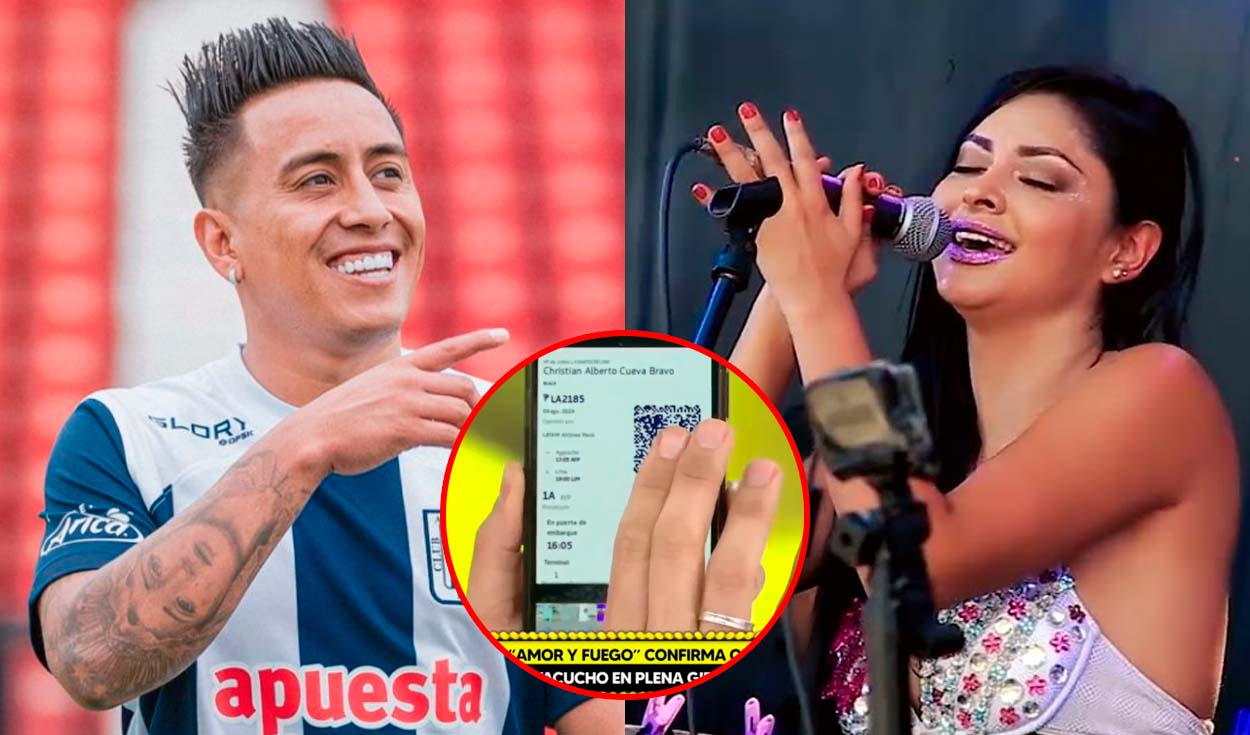 
                                 Christian Cueva estuvo en Ayacucho en plena gira de Pamela Franco: 'Amor y fuego' presenta ticket de viaje 
                            