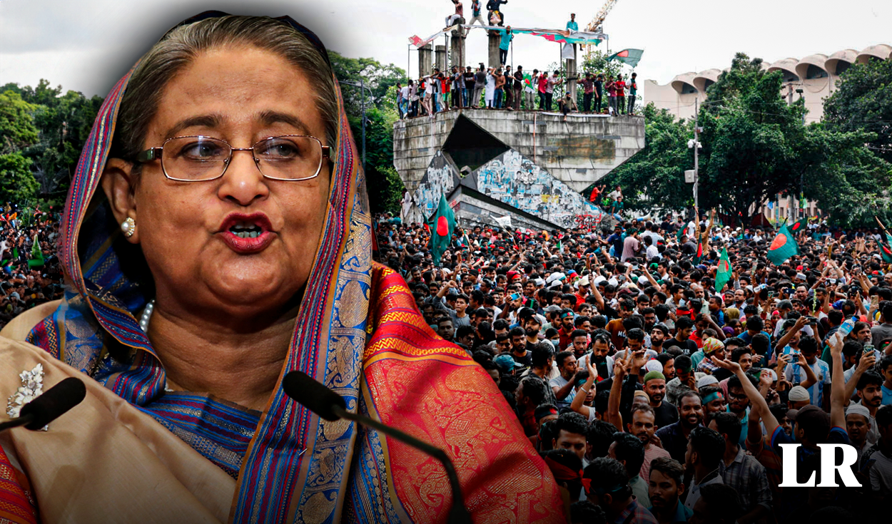 
                                 Primera ministra de Bangladesh renuncia y huye del país tras protestas, manifestantes invaden su residencia 
                            