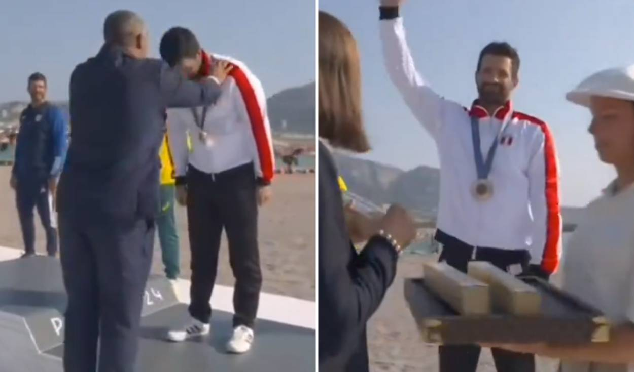 
                                 Así fue la histórica premiación de Stefano Peschiera tras ganar la medalla de bronce en París 2024 
                            