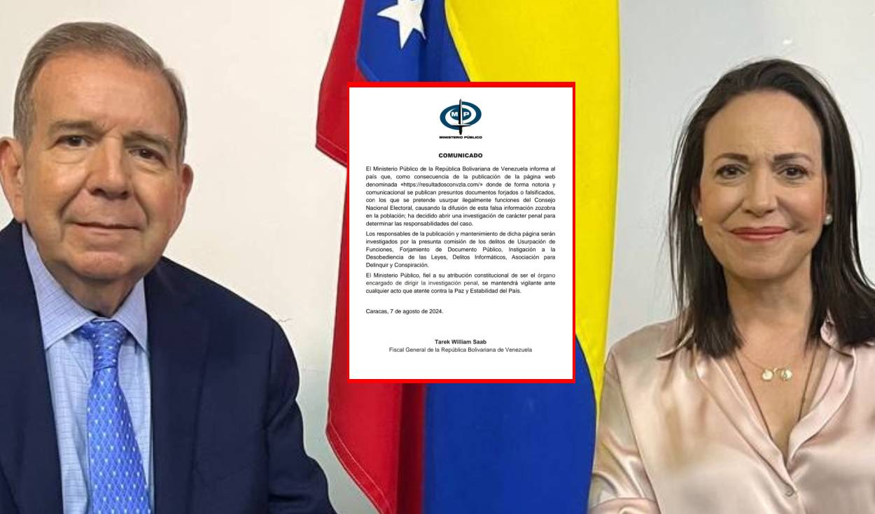 
                                 Fiscalía de Venezuela investigará a creadores de página que muestra actas donde gana Edmundo González 
                            