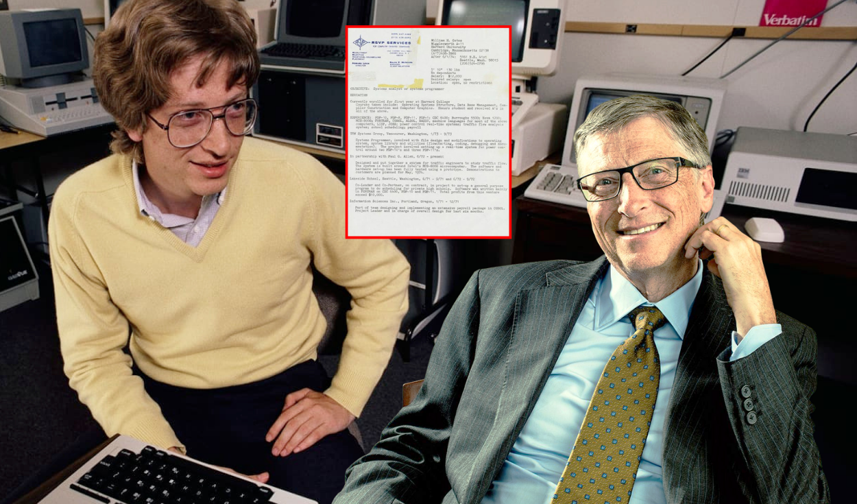 
                                 Así era el CV de Bill Gates a los 18 años: descubre el sorprendente monto que aspiraba ganar siendo estudiante 
                            