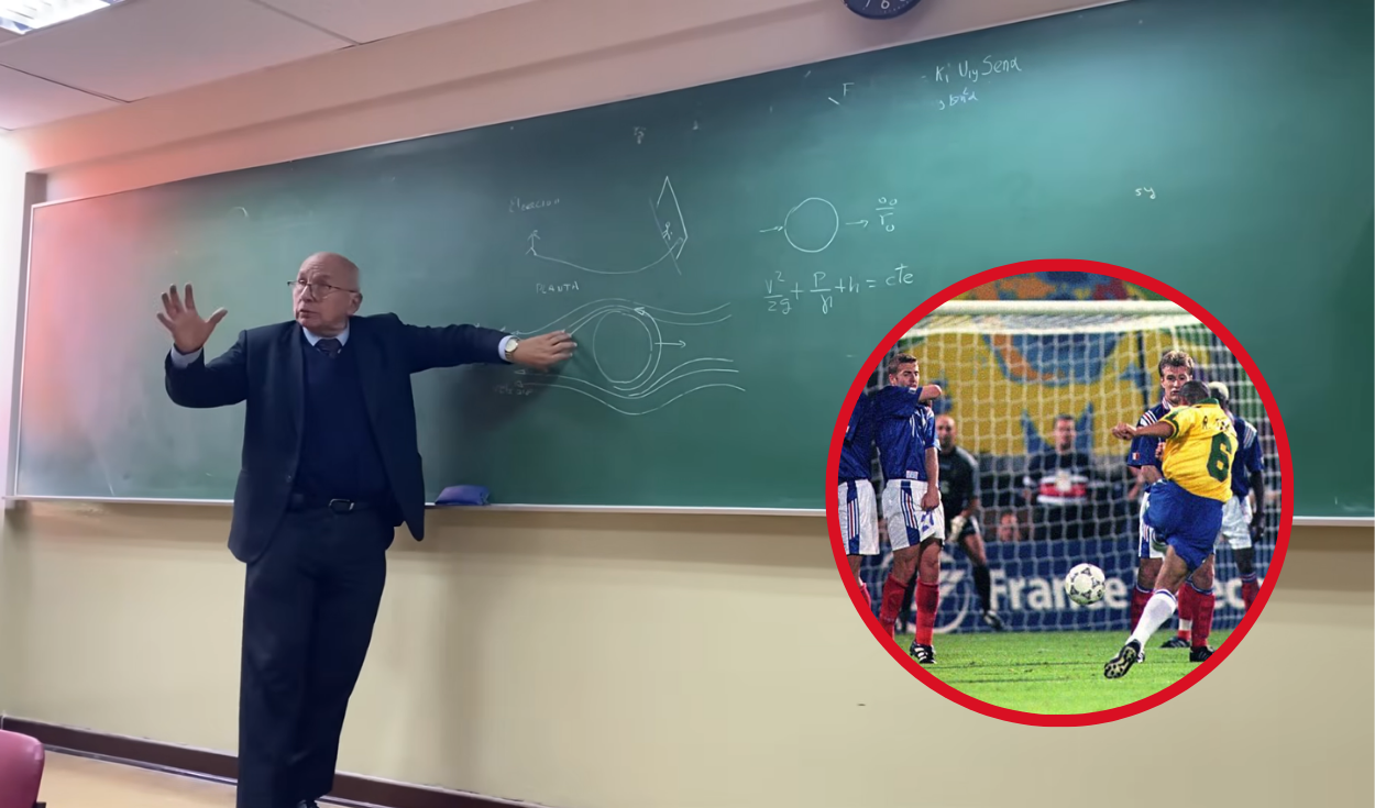 
                                 Profesor de la UNI explica el gol de Roberto Carlos, en el Brasil vs. Francia de 1997: 